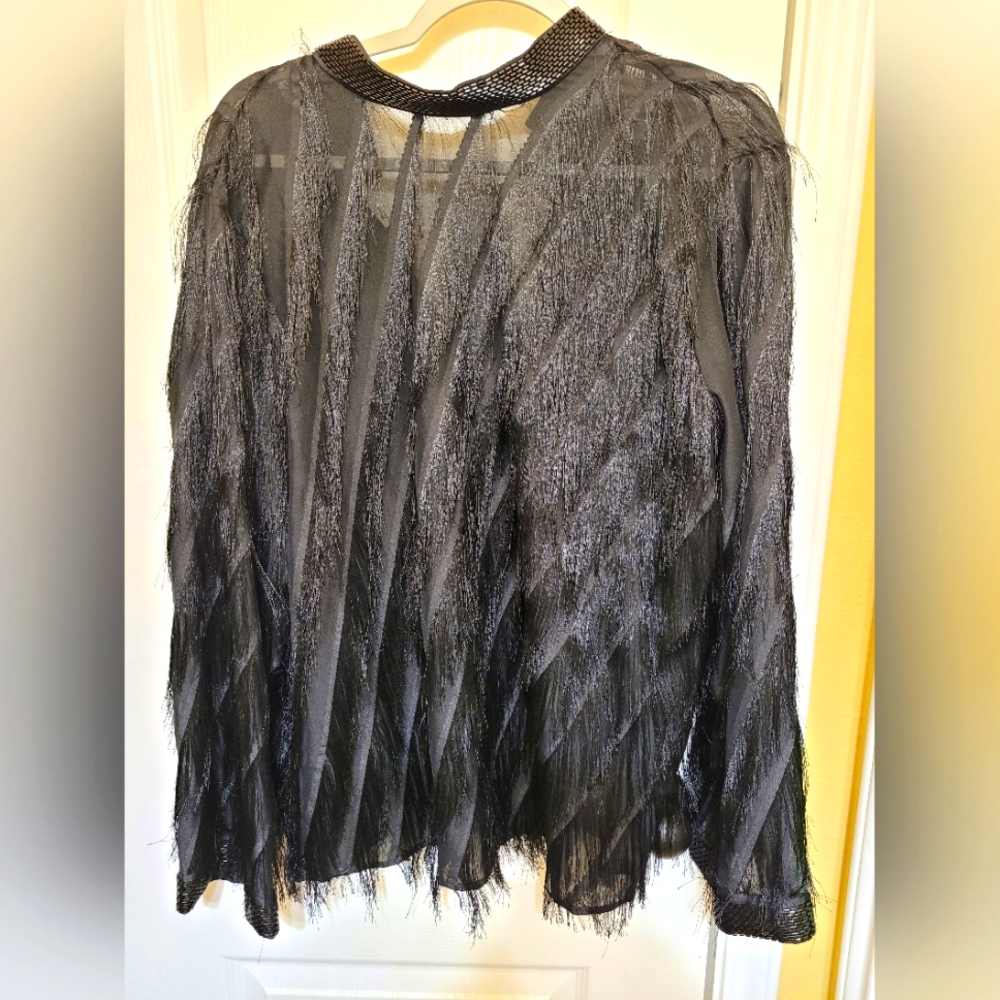 H&M Fringed Top Black/Medium